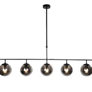 UVAEO EETTAFELLAMP | 5 LICHT | ZWART